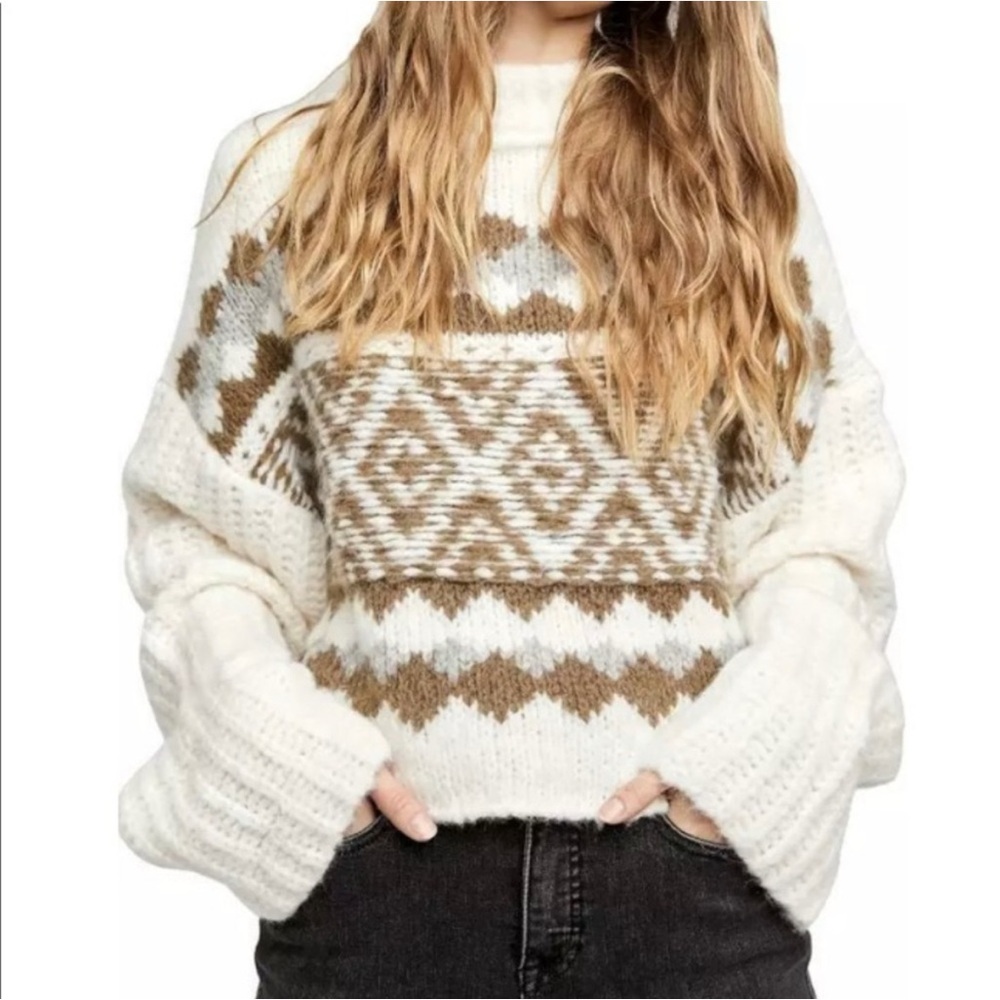 Free People Alpine Knit Chunky Sweater Size M
